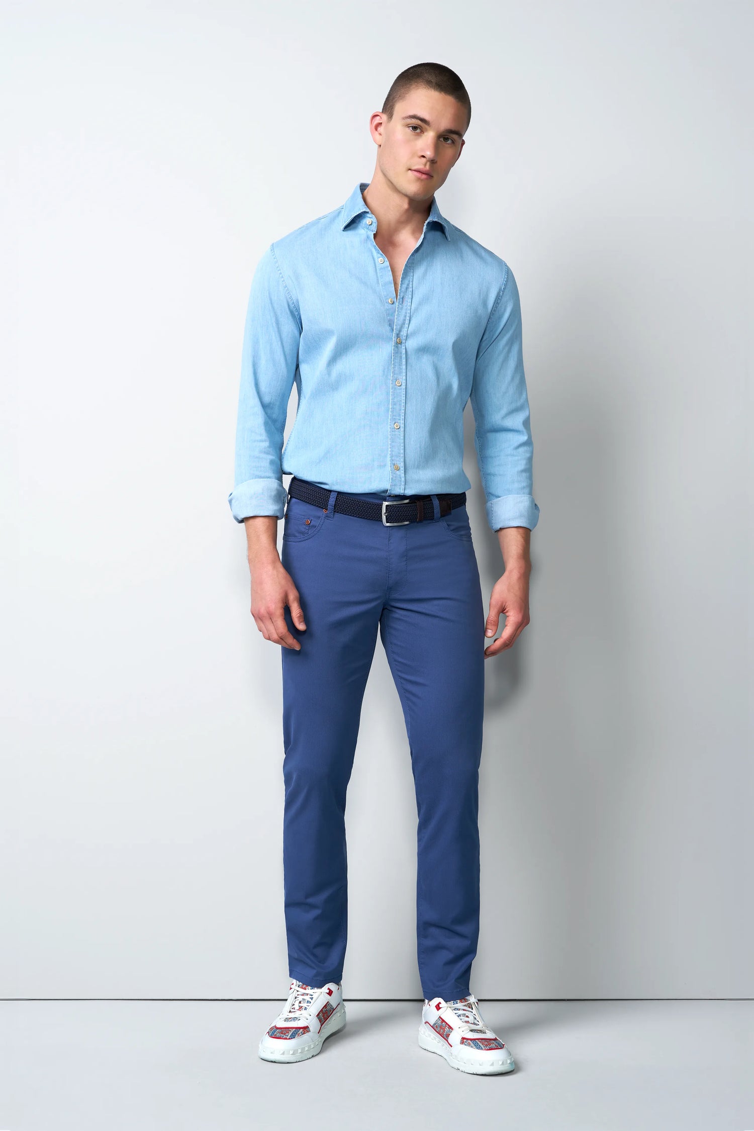 FIVE 1-6075 FIVE-POCKET TROUSERS WITH A MICRO PRINT