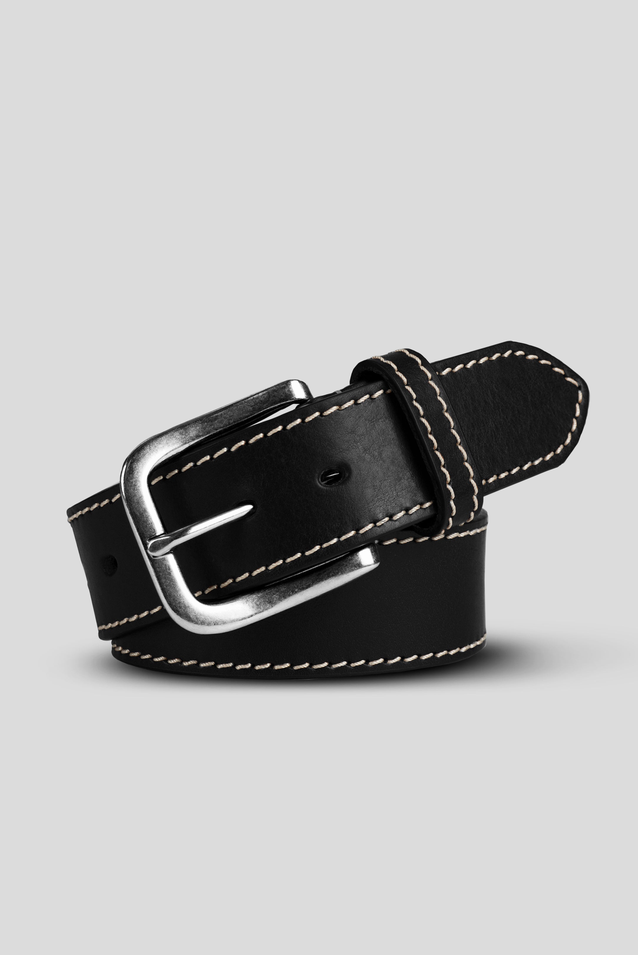 Cintura Reversibile In Pelle MEYER Per Jeans | Fatte A Mano In Europa, Larga 35 Mm, Cuciture A Contrasto - 2